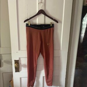 Nike Orange Leggings Tapered Fit Athleisure